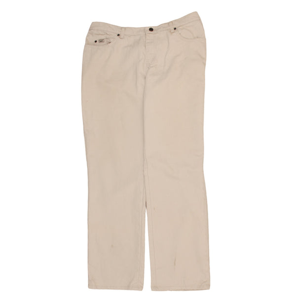 Lee 90's Straight Leg Baggy Trousers / Pants Medium Beige Cream