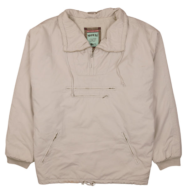 Movie 90's Lightweight Quater Zip Windbreaker Large (missing sizing label) Beige Cream