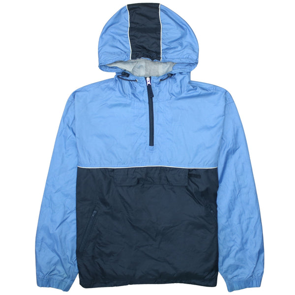 Gap 90's Hooded Quarter Zip Windbreaker Large Blue