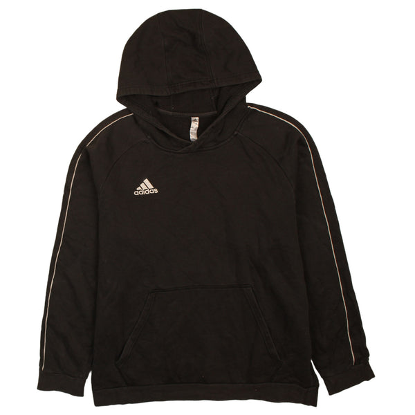 Adidas 90's Drawstring Pockets Pullover Hoodie XLarge Black