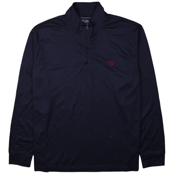 Chaps 90's Quater Zip Sweatshirt XLarge Navy Blue