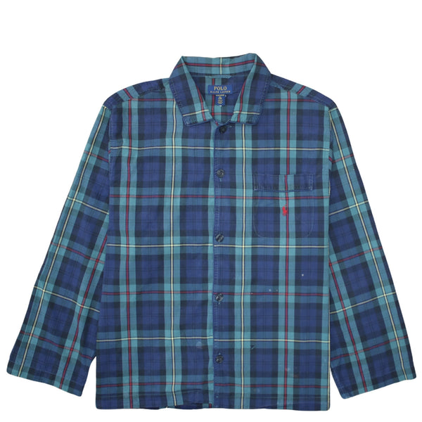 Polo Ralph Lauren 90's Long Sleeve Button Up Shirt XLarge Navy Blue