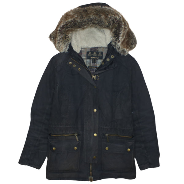 Barbour 90's Heavyweight Full Zip Up Parka Medium  Black