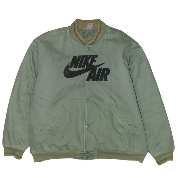 Nike 90's Center Middle Swoosh Button Up Windbreaker XLarge Green