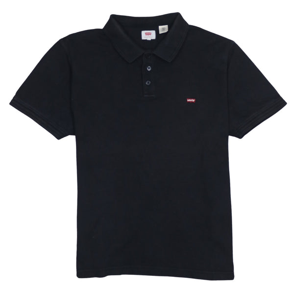 Levi's 90's Short Sleeves Quarter Button Polo Shirt XLarge Black