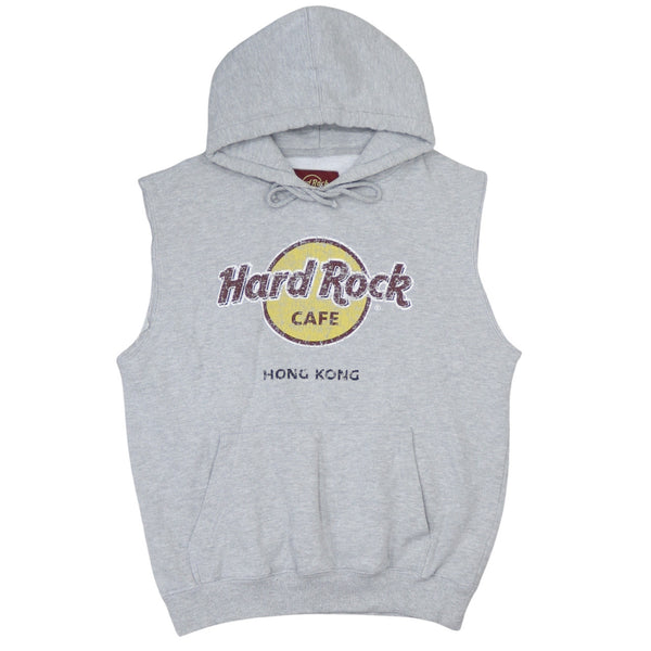 Vintage Hard Rock Cafe 90's Spellout Vest Sleeveless Gilet Medium Grey