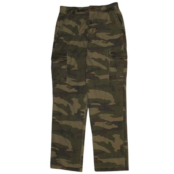 Mossissie 90's Camo Straight Leg Trousers / Pants 34 Khaki Green