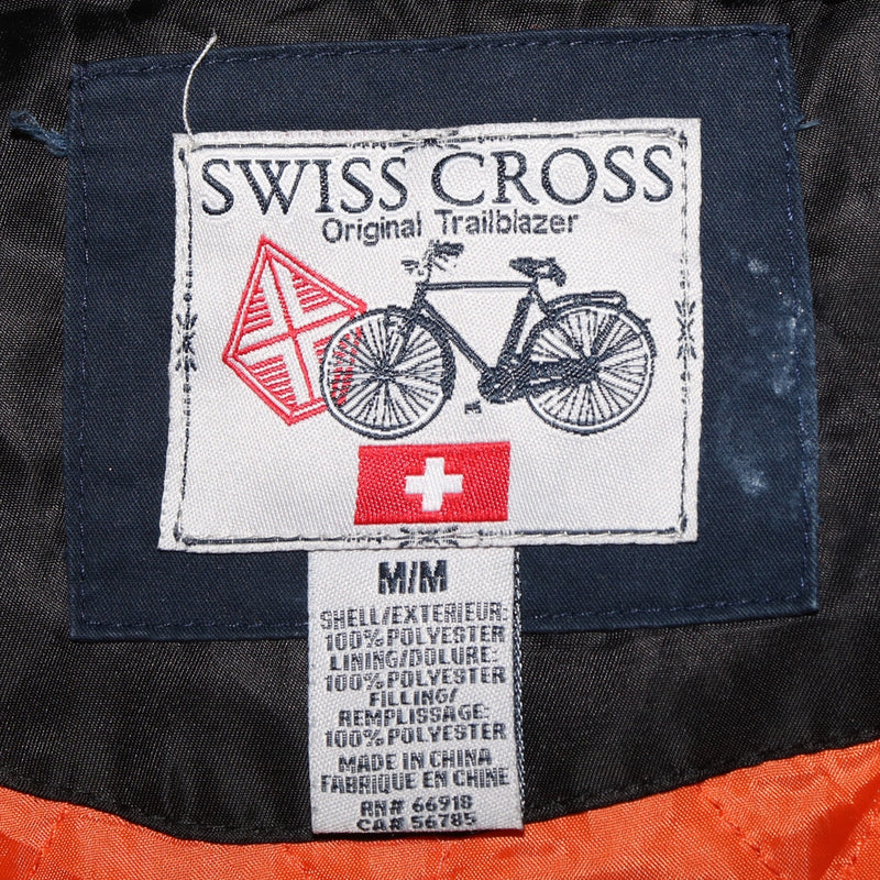 Swiss Cross 90's Lightweight Full Zip Up Bomber Jacket Medium Black