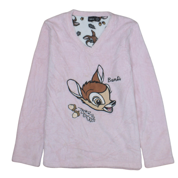 Disney 90's Bambi Crew Neck Sweatshirt Medium Pink