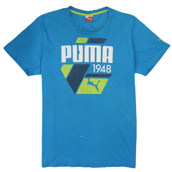 Puma 90's Spellout Short Sleeves T Shirt XLarge Blue