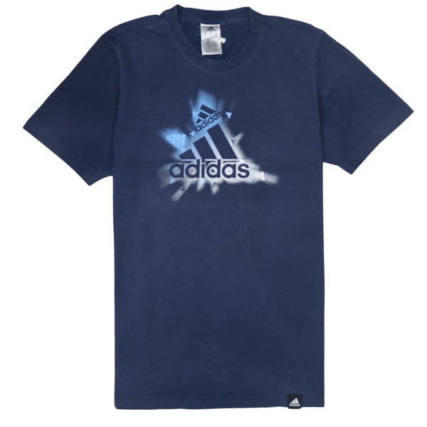 Adidas 90's Spellout Short Sleeves T Shirt Medium Navy Blue