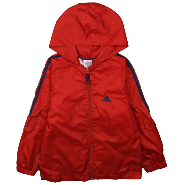 Adidas 90's Hooded Full Zip Up Windbreaker XLarge Red