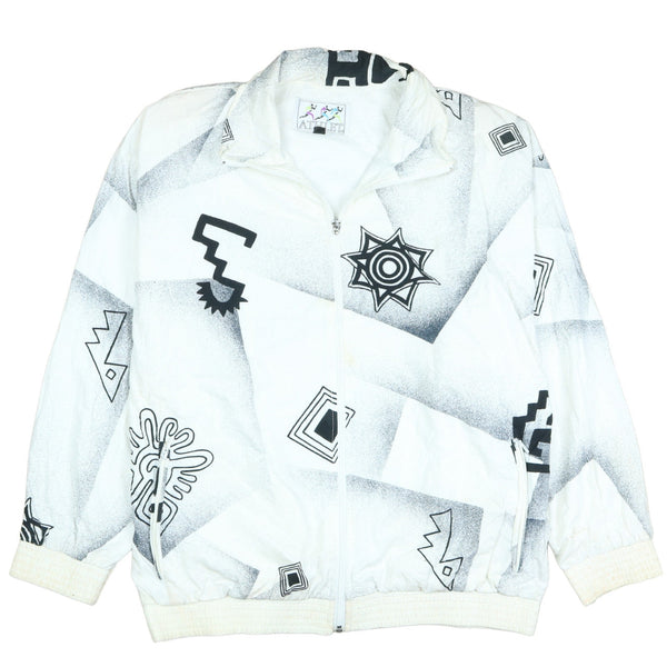Vintage 90's Athlet XLarge White Lightweight Windbreaker Jacket