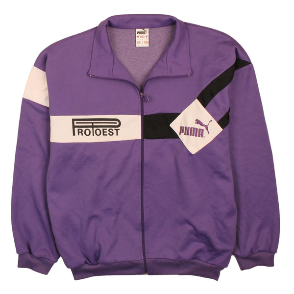 Puma 90's Retro Track Jacket Full Zip Up Sweatshirt XLarge Purple