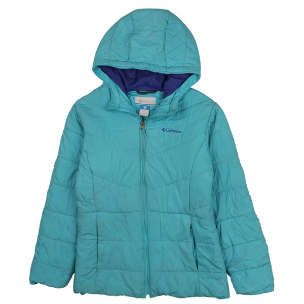 Columbia 90's Hooded Full Zip Up Puffer Jacket XLarge Blue