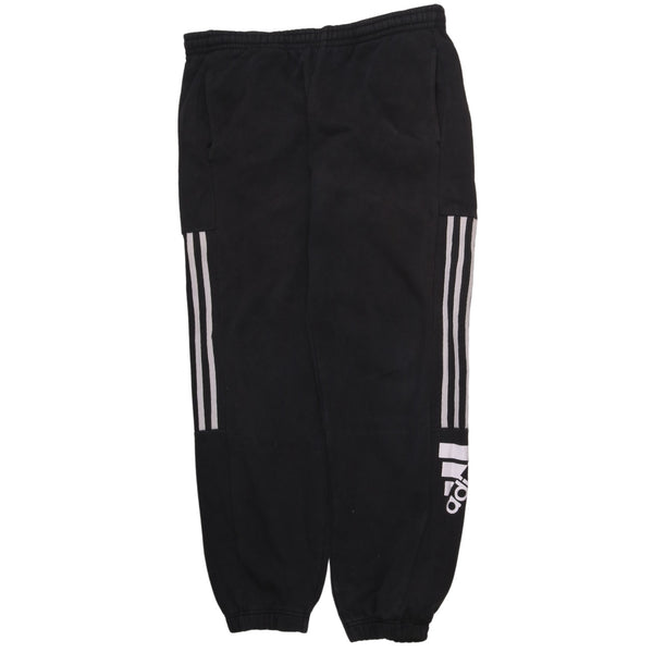 Adidas 90's Elasticated Waistband Drawstrings Joggers / Sweatpants Large Black