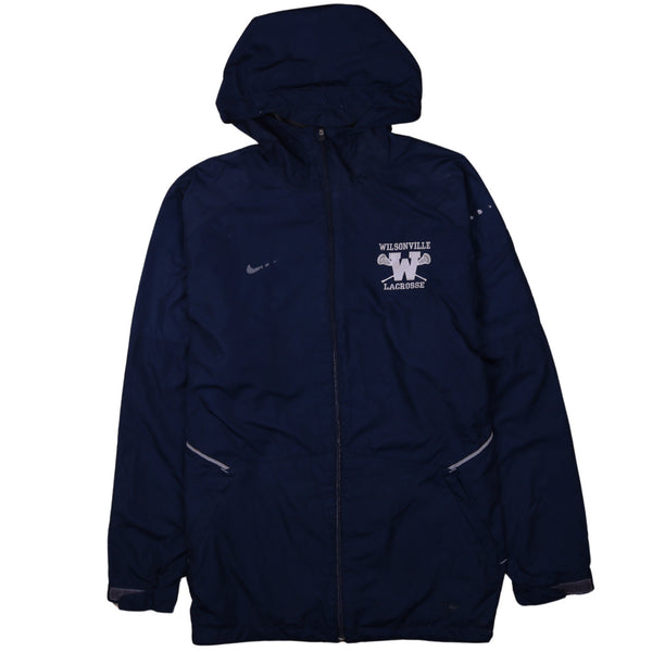 Nike 90's Lacrosse Full Zip Up Windbreaker XLarge (missing sizing label) Navy Blue