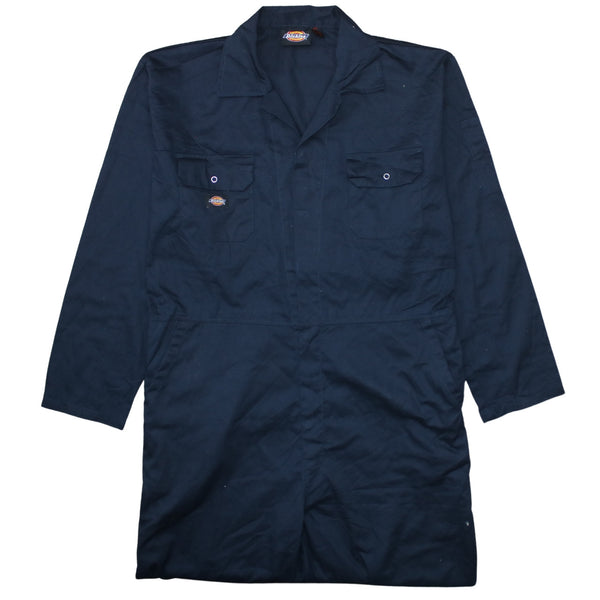 Dickies Navy Blue Dangri Men’s Large Long Sleeve Work Coverall Embroidered Logo Boilersuit