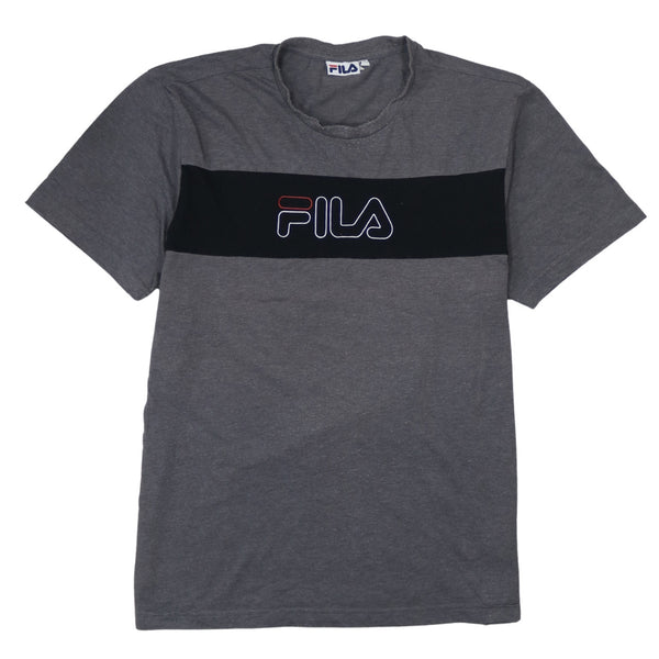 Fila Charcoal Grey T Shirt Men’s Medium Printed Chest Logo Short Sleeve Tee Top