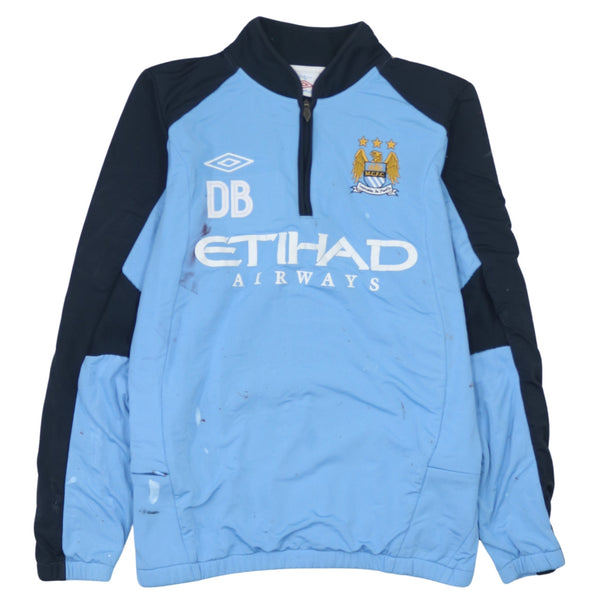 Vintage Umbro 90's Quarter Zip Windbreaker Large Black & Blue