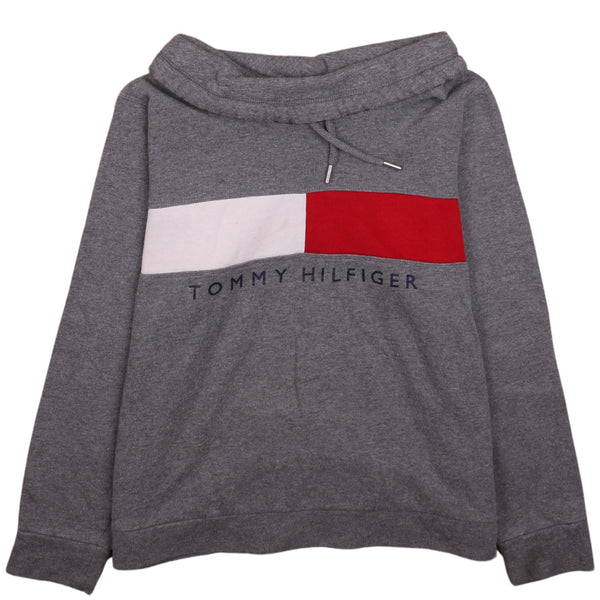 Tommy Hilfiger 90's Turtle Neck Spellout Jumper / Sweater Medium Grey