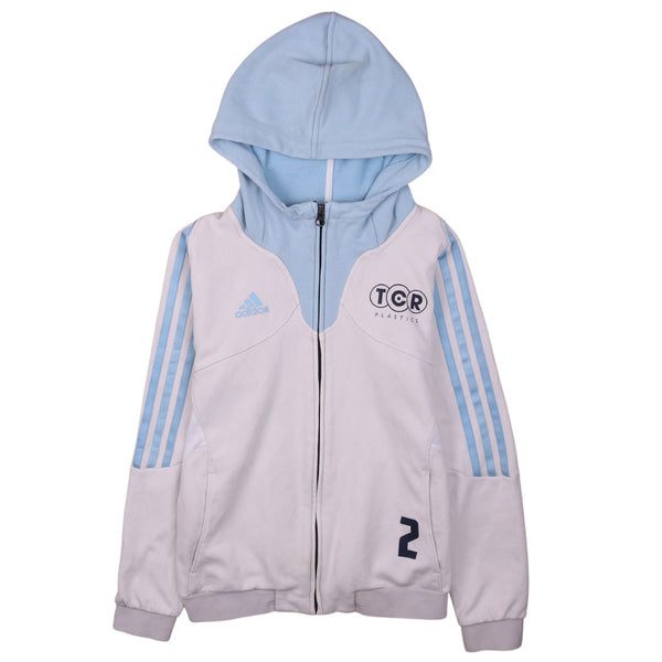 Adidas 90's Full Zip Up Hoodie Medium White