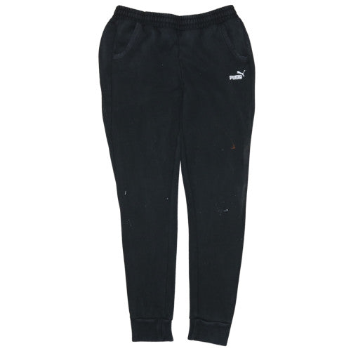 Puma Black Joggers Women's Medium Elastic Waist Embroidered Logo Cuffed Sweatpants