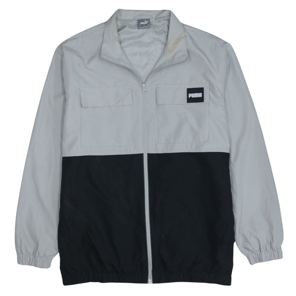 Puma 90's Black Lightweight Full Zip Up Windbreaker, Men's Medium