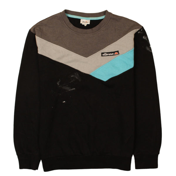 Ellesse 90's Heavyweight Crew Neck Sweatshirt Small Black