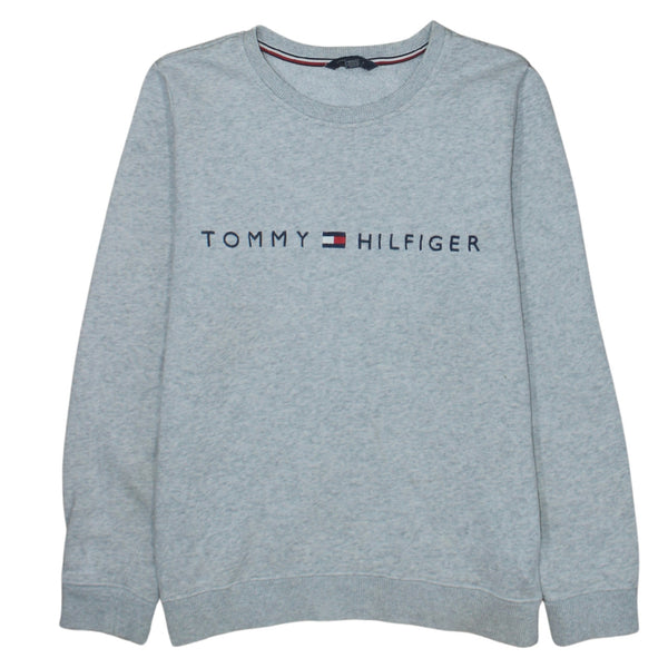 Tommy Hilfiger 90's Spellout Crew Neck Sweatshirt Medium Grey