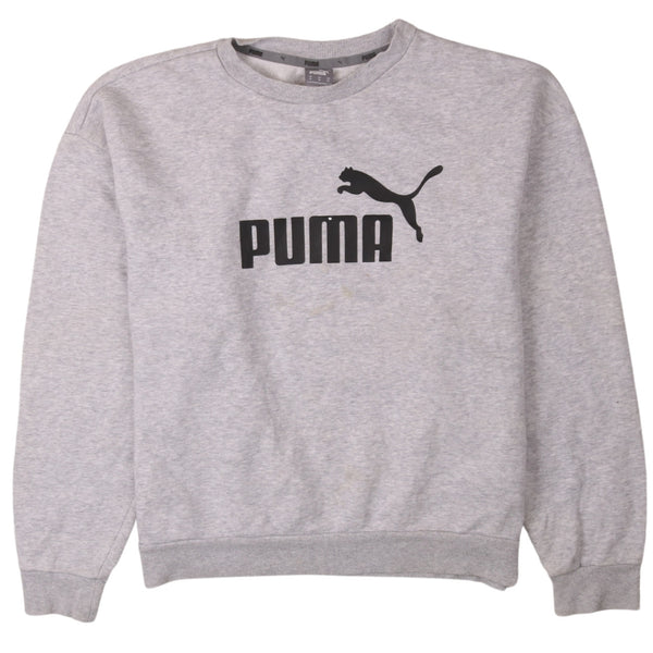 Puma 90's Spellout Crew Neck Sweatshirt Medium Grey