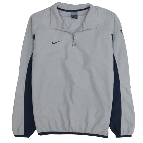 Nike 90's Swoosh Quarter Zip Sweatshirt Large Grey