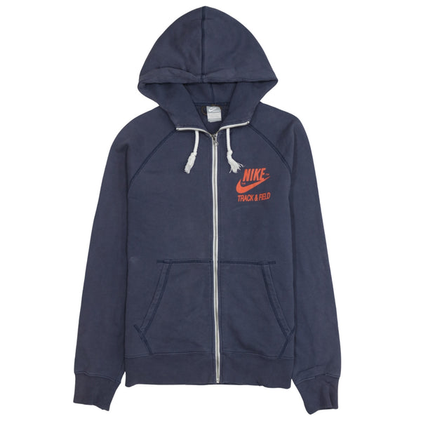 Nike 90's Swoosh Full Zip Up Hoodie Medium Navy Blue