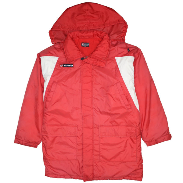 LOTTO 90's Hooded Full Zip Up Windbreaker XXLarge  Red