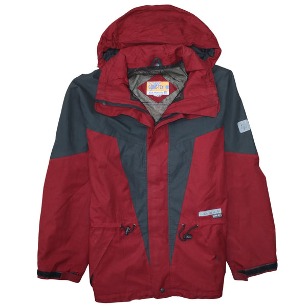 Jack WolfSkin 90's Hooded Full Zip Up Windbreaker Large  Red