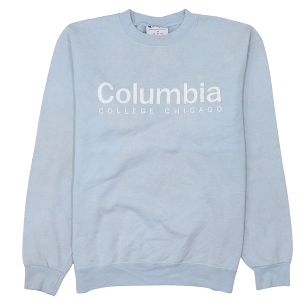 Champion Light Blue Sweatshirt Men's Medium Columbia College Chicago Printed Logo Pullover