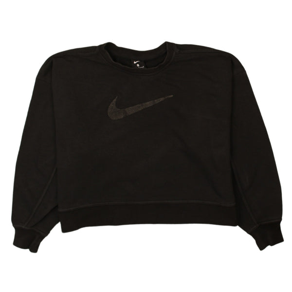 Nike 90's Crew Neck Center Middle Swoosh Sweatshirt Medium Black