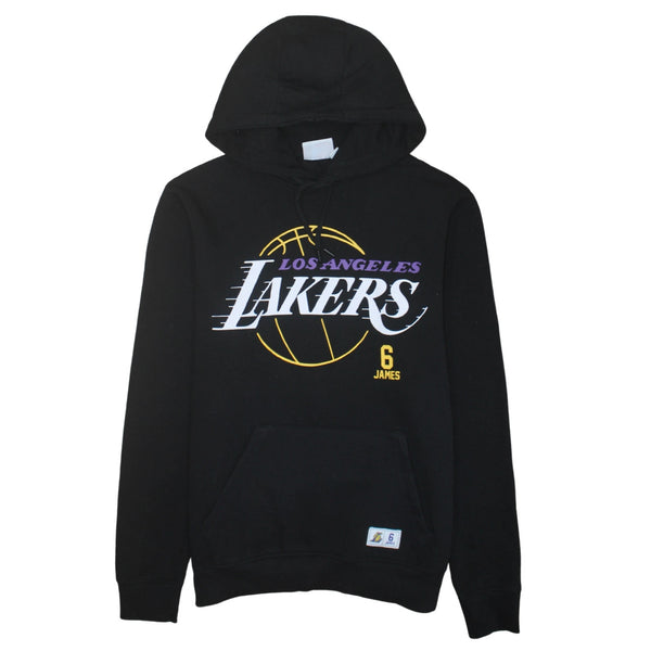 NBA Black Hoodie Women’s Medium Los Angeles Lakers LeBron James 6 Printed Pullover Sweatshirt