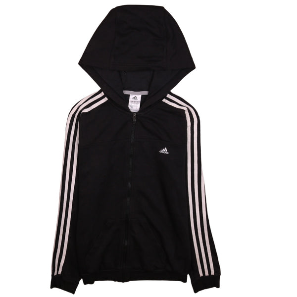 Adidas 90's Striped Sleeves Full Zip Up Hoodie XSmall Black