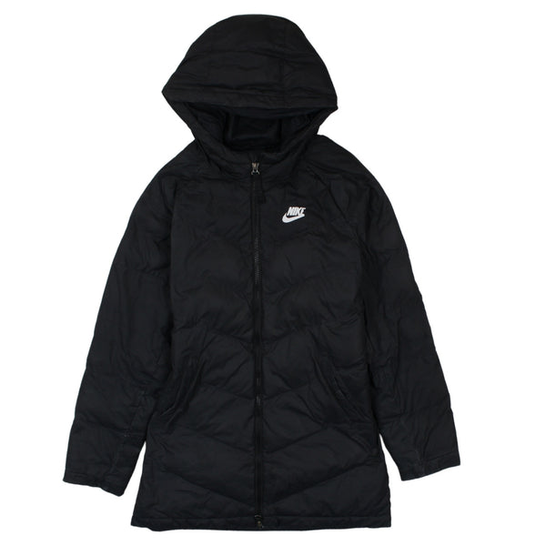 Nike 90's Swoosh Hooded Puffer Jacket XSmall (missing sizing label) Black