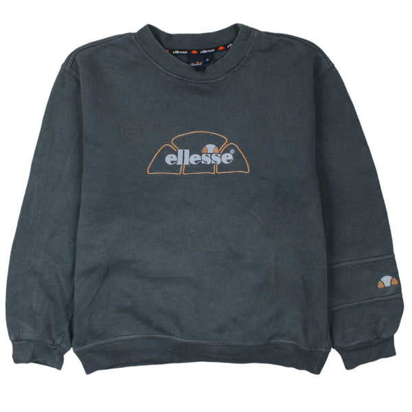 Ellesse 90's Spellout Heavyweight 90's Crewneck Sweatshirt XLarge Navy Blue