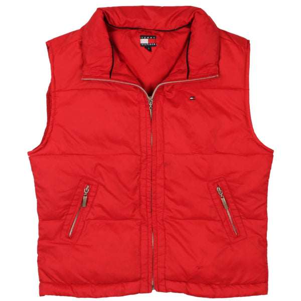 Tommy Hilfiger 90's Vest sleeveless Full zip up Gilet Large Red