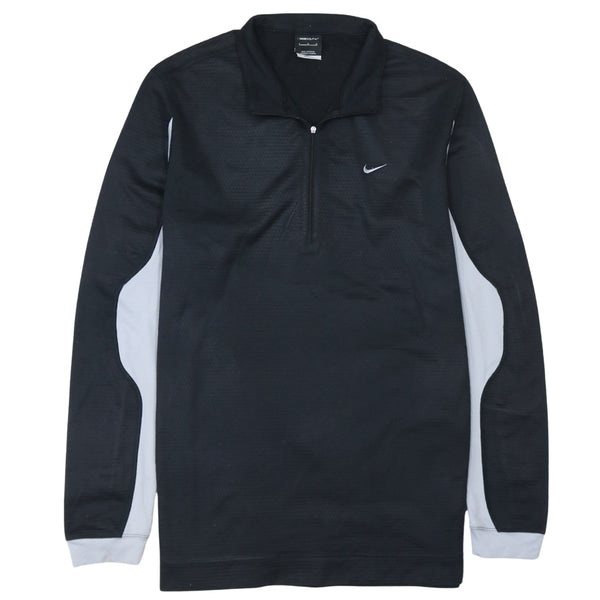 Nike 90's Swoosh Quarter Zip Sweatshirt Large Black