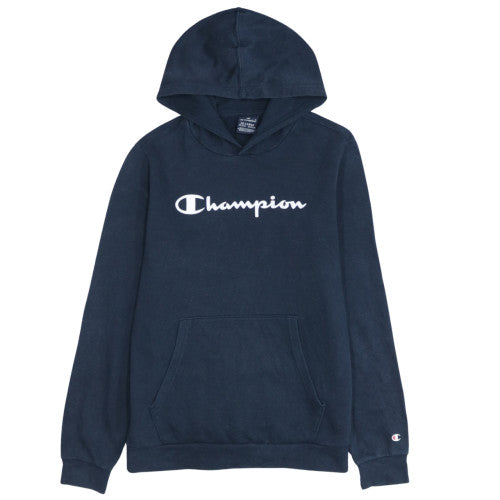 Champion 90's Navy Blue XXLarge Hoodie Women’s Spellout Pullover