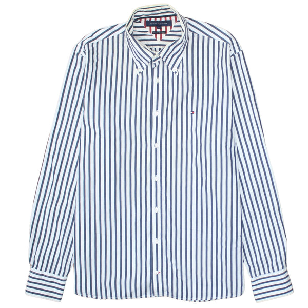 Tommy Hilfiger 90's Long Sleeve Button Up Shirt Large Blue