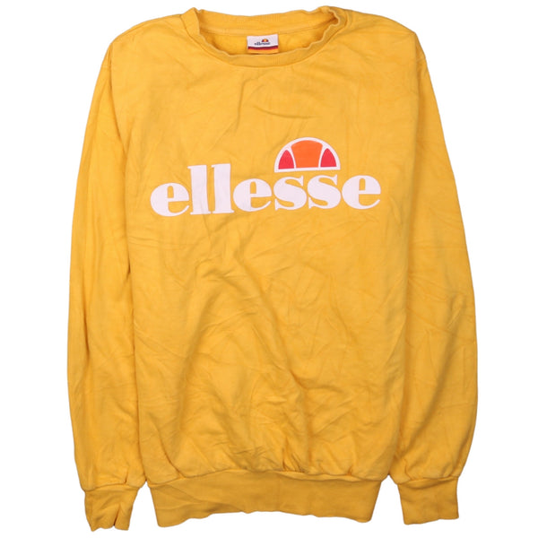 Ellesse 90's Spellout Crew Neck Sweatshirt Medium (missing sizing label) Yellow