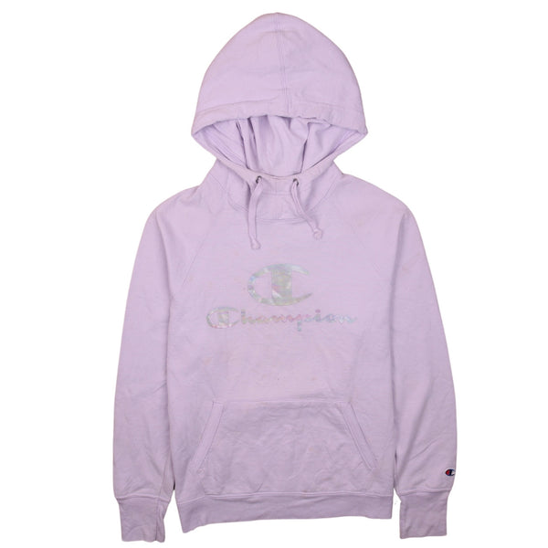 Champion 90's Spellout Pullover Hoodie Large Pink