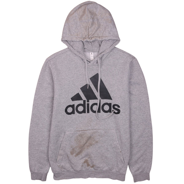 Adidas 90's Spellout Pullover Hoodie Small Grey