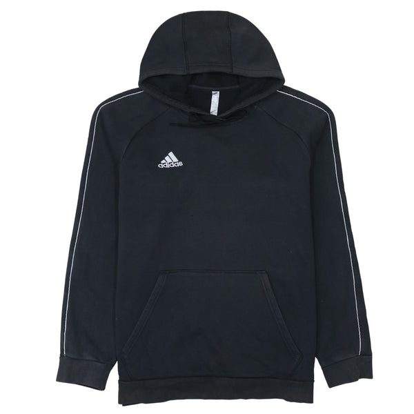Adidas 90's Drawstring Pockets Pullover Hoodie Large Black