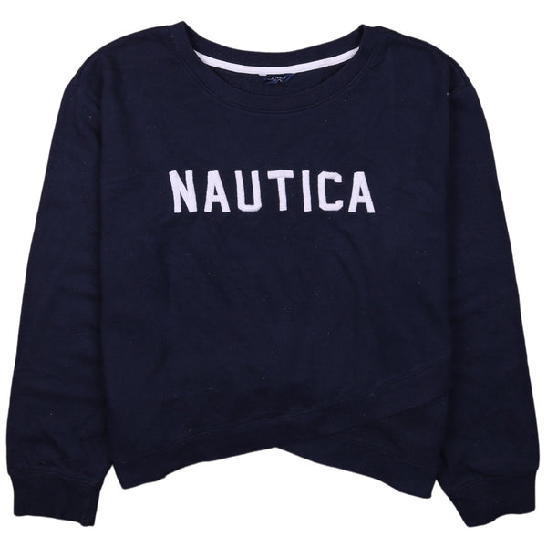 Nautica 90's Spellout Crew Neck Sweatshirt XLarge Navy Blue